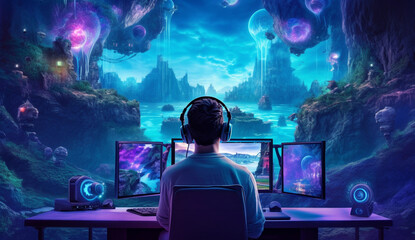 Gaming Fusion: Where Colors and Headsets Converge, generative ai