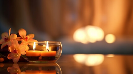 candlelight romantic moment with flowers