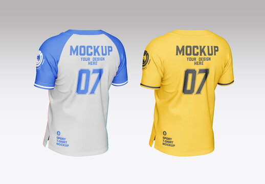 Baseball Henley Raglan T-Shirt Mockup