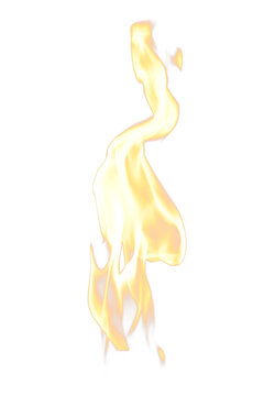 Isolated real torch fire flame photograph overlay with alpha channel transparency png