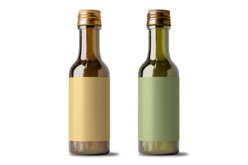 Full minibar bottles isolated over white background. 3d rendering.