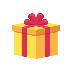 Colorful blank gift box in flat design for using as banner