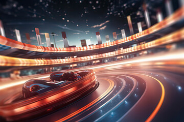 Car Rally Track. AI technology generated image
