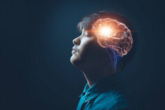 artificial intelligence learning.cyberspace connection brain.to the thinking brain.science human.
