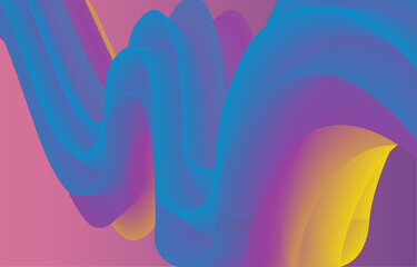 Abstract modern purple Blue Yellow fluid liquid template background