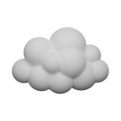 white cloud 3d icon.