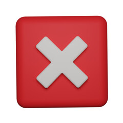 Cancel cross icon 3d.