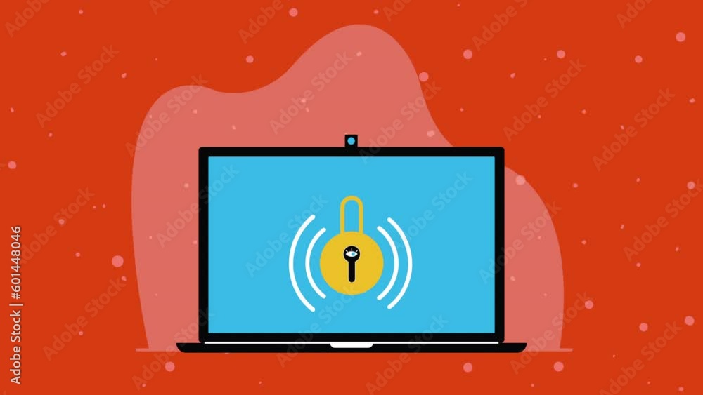 Poster laptop computer portable device animation