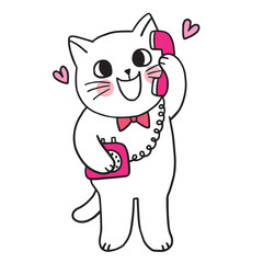 Cartoon cute funny cat vector.