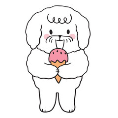 Cartoon cute funny dog vector.