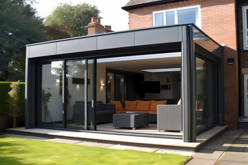 Modern House Extension: Aluminium Veranda View