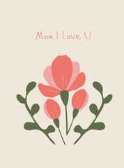 Set of floral illustration for Mothers Day