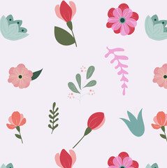 Set of floral illustration for Mothers Day