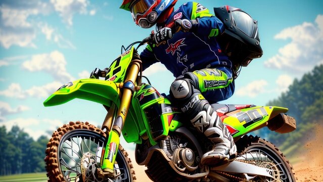 Motocross and rally driver. Generative AI