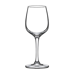 Transparent wine glass isolated on white background - PNG. AI art