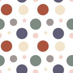  Vector cute boho seamless pattern with circles