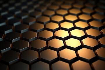 Abstract Hexagon Background with Dramatic Lighting