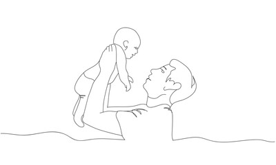 father day line art style vector eps 10