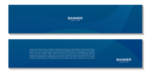 banners design with abstract dark blue wave gradient background