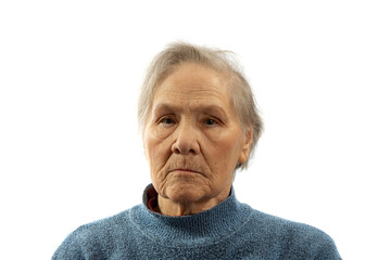 Obraz premium an old woman on a white background