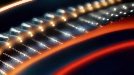 Beautiful guitar with details in the background. Generative AI