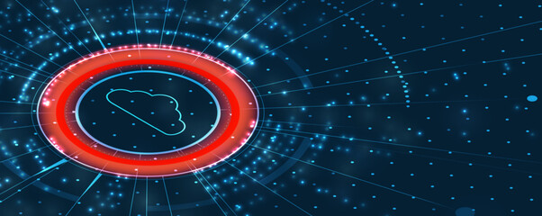 Cloud technology. Integrated digital web concept background