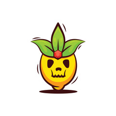 lemon king skull illustration