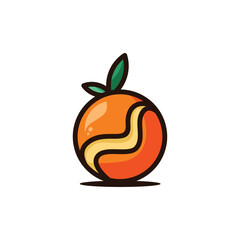 cute orange fruit illustration