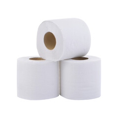 set of toilet paper on transparent png