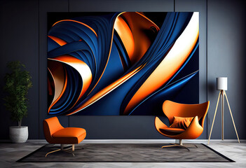 Abstract art style. fashion of modern art wall, wallpaper, murals, hang a picture. Generative Ai