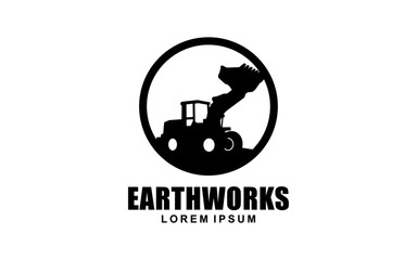 Loader symbol with silhouette style for logo template, sign and brand.