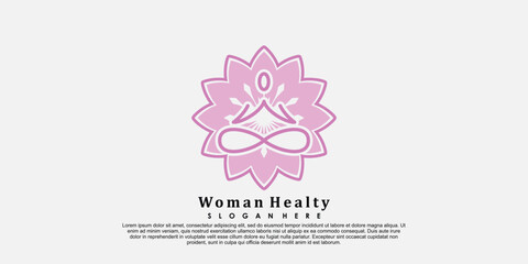 woman healty logo design life