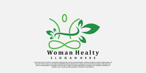 woman healty logo design life