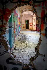 Interior of an abandoned and vandalised building