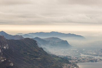 top view of the Como Lake from the pian dei Resinelli, Lecco, Italy