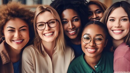 Portrait group of diverse Female Teachers together, Generative AI