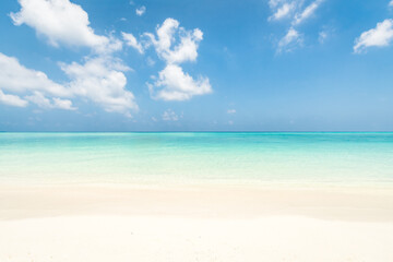 Beautiful beach with white sand and turquoise sea