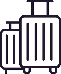 Single line icon of suitcase on isolated white background. High quality editable stroke for mobile apps, web design, websites, online shops etc.