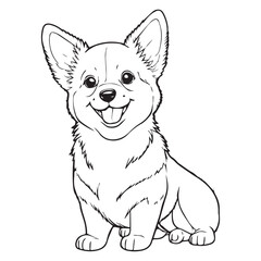 Cute Puppy Dog Animal For Coloring Book Or Coloring Page For Kids Vector Clipart Illustration