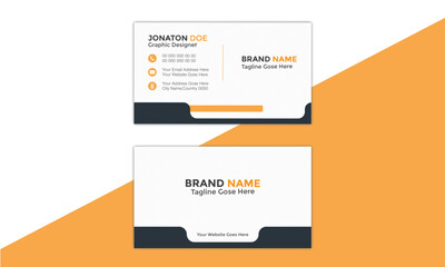 Professional Minimal Simple Modern Corporate and Creative Business Card Design Template Double-sided -Horizontal Name Card Simple and Clean Visiting  Card Vector illustration Colorful Business Card