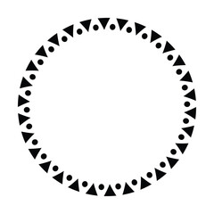 Circle frame round border design shape icon for decorative vintage doodle element for design in vector illustration