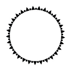 Circle frame round border design shape icon for decorative vintage doodle element for design in vector illustration