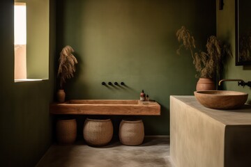 Close-up Details of a Serene Japandi Style Bathroom