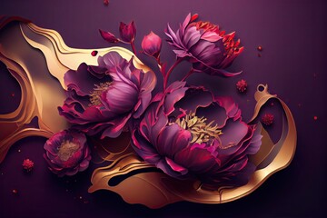 magenta peony flowers