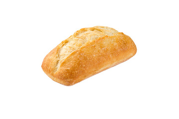 Crispy bread roll isolated against white background