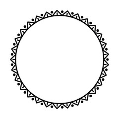 Circle frame round border design shape icon for decorative vintage doodle element for design in vector illustration