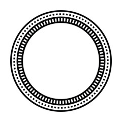 Fototapeta na wymiar Circle frame round border design shape icon for decorative vintage doodle element for design in vector illustration