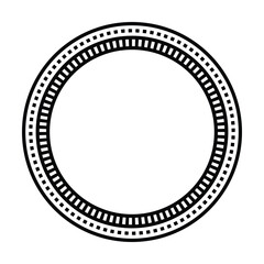 Circle frame round border design shape icon for decorative vintage doodle element for design in vector illustration