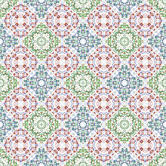 Islamic Decorative background made of small squares. The rich decoration of abstract patterns for construction of fabric or paper. 