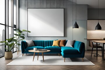 modern living room interior FRMAE MOCKUP